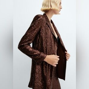 Mango Sequins blazer w/belt
